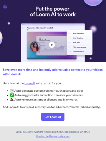 Loom New product Email Design Thumbnail Preview